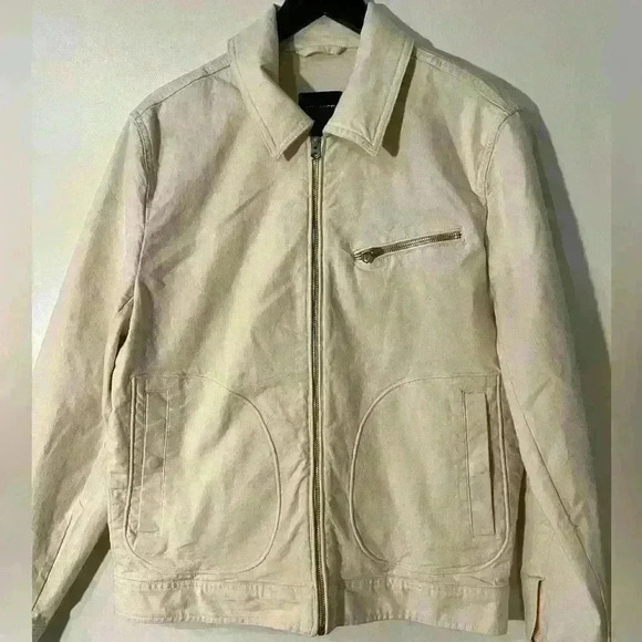 Express men’s Cream Zip Jacket in Pine Natural. NWOT SIZE S - Picture 1 of 6